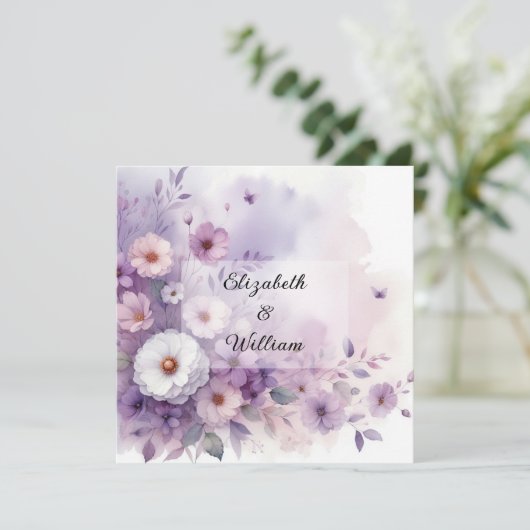 Bloemen waterverf in zachte pastelkleuren kaart (Staand voorkant)