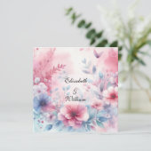 Bloemen waterverf in zachte pastelkleuren kaart (Staand voorkant)