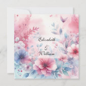 Bloemen waterverf in zachte pastelkleuren kaart (Voorkant)