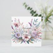 Bloemen waterverf in zachte pastelkleuren kaart (Staand voorkant)