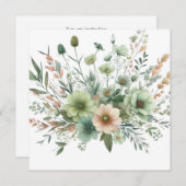 Bloemen waterverf in zachte pastelkleuren kaart (Voorkant / Achterkant)