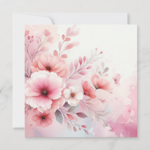 Bloemen waterverf in zachte pastelkleuren kaart