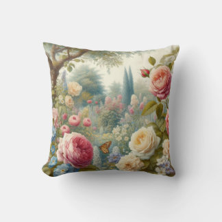 Bloemen waterverf in zachte pastelkleuren kussen