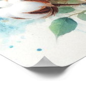 Bloemen waterverf in zachte pastelkleuren poster (Hoek)