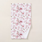 Bloemen Waterverf Kersenbloesems Roze Wit Bad Handdoek (Handdoek)