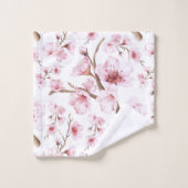 Bloemen Waterverf Kersenbloesems Roze Wit Bad Handdoek (Wasdoekje)