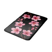 Bloemen Waterverf Kersenbloesems Roze Zwart Badmat (Gekanteld)