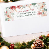 Bloemen Waterverf Kerst Rustieke Winter Wedding Etiket