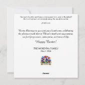 Bloemen Waterverf konijntje en lam Christelijk Pas Feestdagenkaart (Achterkant)