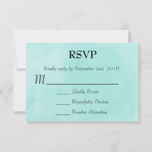 Bloemen Waterverf krans bruiloft RSVP (Achterkant)