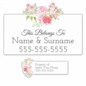 Bloemen waterverf krans | Eigen naam label label (Voorkant)