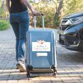 Bloemen waterverf krans | Eigen naam label label (Koffer Insitu)