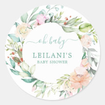 Bloemen Waterverf krans Oh Baby Baby shower