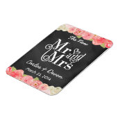 Bloemen Waterverf krijtbord bruiloft magneet (Linkerzijde)