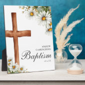 Bloemen Waterverf kruis doop Fotoplaat (Zijkant)