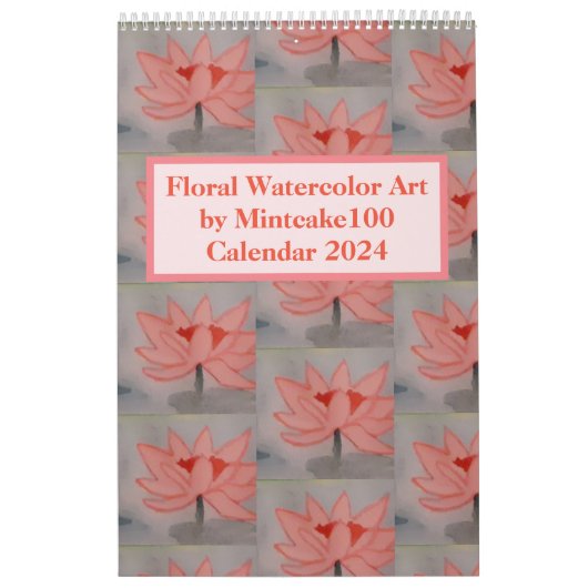 Bloemen Waterverf Kunst door MintCake100 Kalender (Hoes)