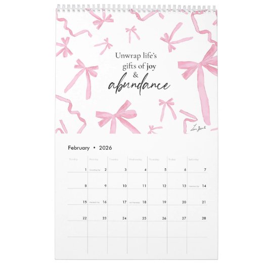 Bloemen Waterverf Kunst Inspirerend woorden arties Kalender (Feb 2026)