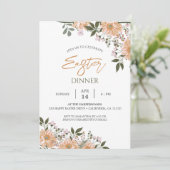 Bloemen waterverf Lente Paasdiner Kaart (Staand voorkant)