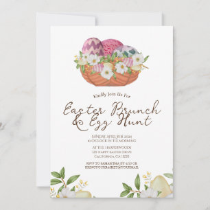 Bloemen waterverf Lente Pasen brunch & eierjacht Kaart