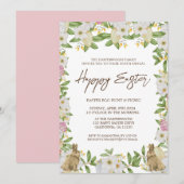 Bloemen waterverf Lente Pasen brunch & eierjacht Kaart (Voorkant / Achterkant)