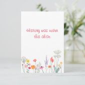 Bloemen waterverf leraar geschiedenis waardering bedankkaart (Staand voorkant)