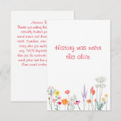 Bloemen waterverf leraar geschiedenis waardering bedankkaart (Voorkant / Achterkant)