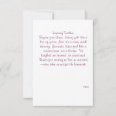 Bloemen waterverf leraar geschiedenis waardering bedankkaart (Achterkant)