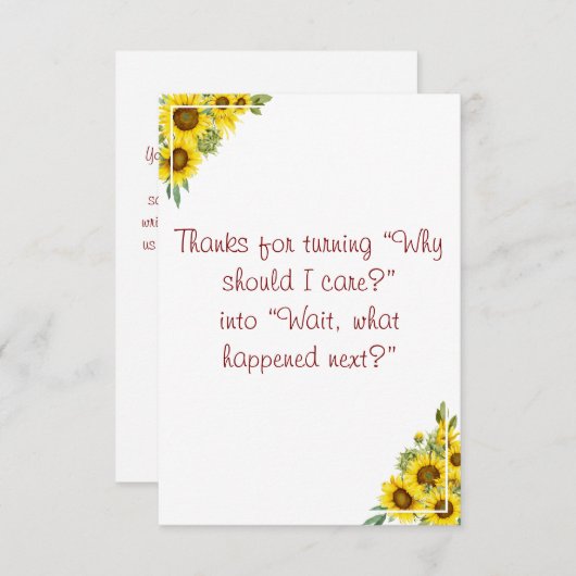 Bloemen waterverf leraar geschiedenis waardering bedankkaart (Voorkant / Achterkant)