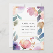 Bloemen Waterverf Lied van Solomon Bijbel Bruiloft Kaart (Achterkant)