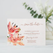 Bloemen Waterverf Lillies Terracotta (Staand voorkant)