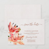 Bloemen Waterverf Lillies Terracotta (Voorkant / Achterkant)