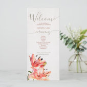 Bloemen Waterverf Lillies Terracotta Programmakaart (Staand voorkant)