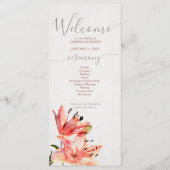 Bloemen Waterverf Lillies Terracotta Programmakaart (Voorkant)