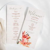 Bloemen Waterverf Lillies Terracotta Programmakaart