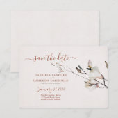 Bloemen Waterverf Magnolia Terracotta (Voorkant / Achterkant)