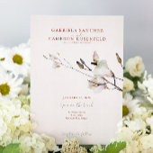 Bloemen Waterverf Magnolia Terracotta Kaart