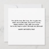 Bloemen Waterverf Mama Kat en Baby Moederdag Kaart (Achterkant)