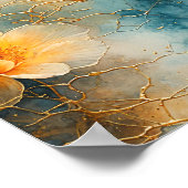 Bloemen Waterverf met drijvend Poster (Hoek)