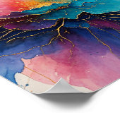 Bloemen Waterverf met drijvend Poster (Hoek)