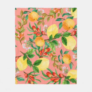 Bloemen Waterverf Mix: Kleurrijke naadloze Illustr Fleece Deken