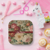 Bloemen Waterverf Modern Collectie Papieren Bordje (Feest)