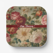 Bloemen Waterverf Modern Collectie Papieren Bordje (Voorkant)