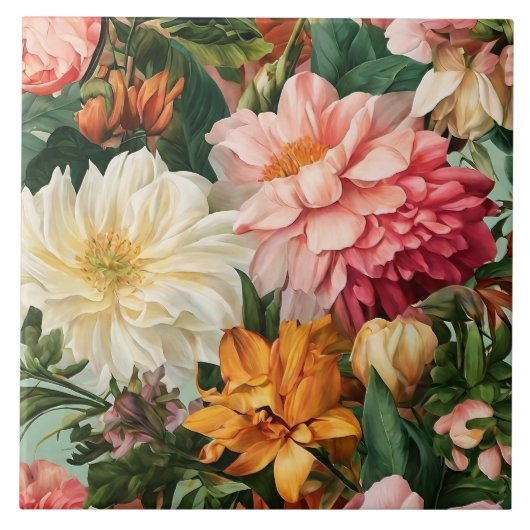 Bloemen Waterverf  Modern Collectie Tegeltje (Voorkant)