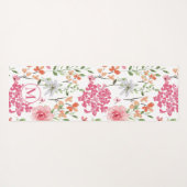 Bloemen Waterverf Modern Pastel Monogram Aangepast Yogamat (Achterkant (horizontaal))