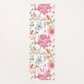 Bloemen Waterverf Modern Pastel Monogram Aangepast Yogamat (Voorkant)