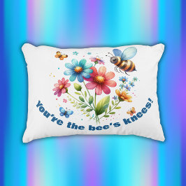 Bloemen Waterverf Monogram Je bent de Bijenknie Accent Kussen