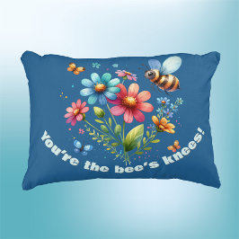 Bloemen Waterverf Monogram Je bent de Bijenknie Accent Kussen