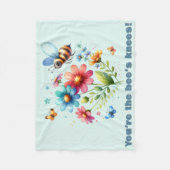 Bloemen Waterverf Monogram Je bent de Bijenknie Fleece Deken (Voorkant)