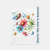 Bloemen Waterverf Monogram Je bent de Bijenknie Fleece Deken (Voorkant)