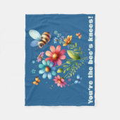Bloemen Waterverf Monogram Je bent de Bijenknie Fleece Deken (Voorkant)